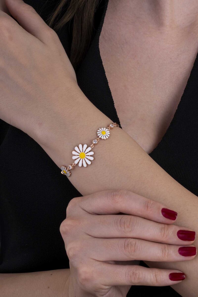 3 lü Papatya Gümüş Bileklik - 2