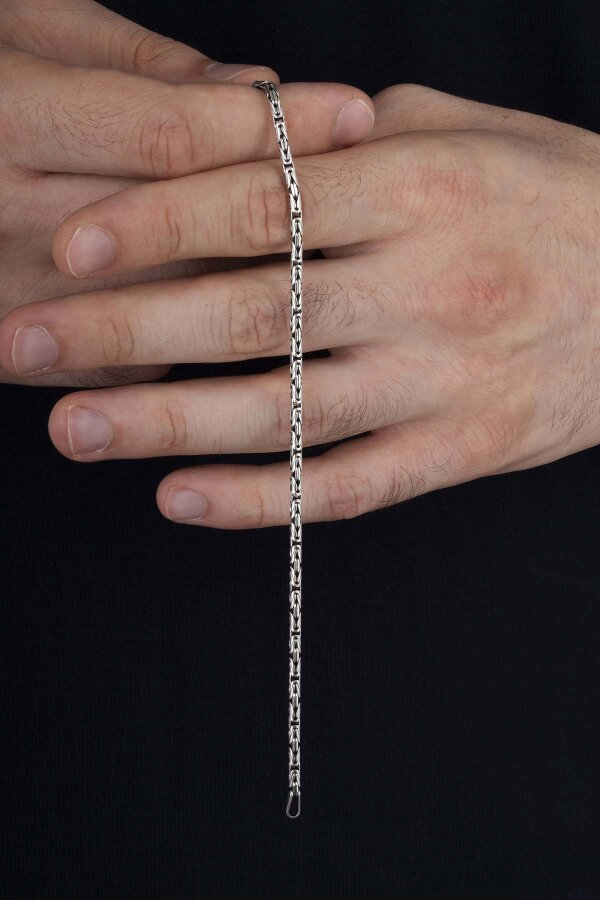 925 Ayar Gümüş 3 Mm Erkek Kral Bileklik - Gümüş Pazarım