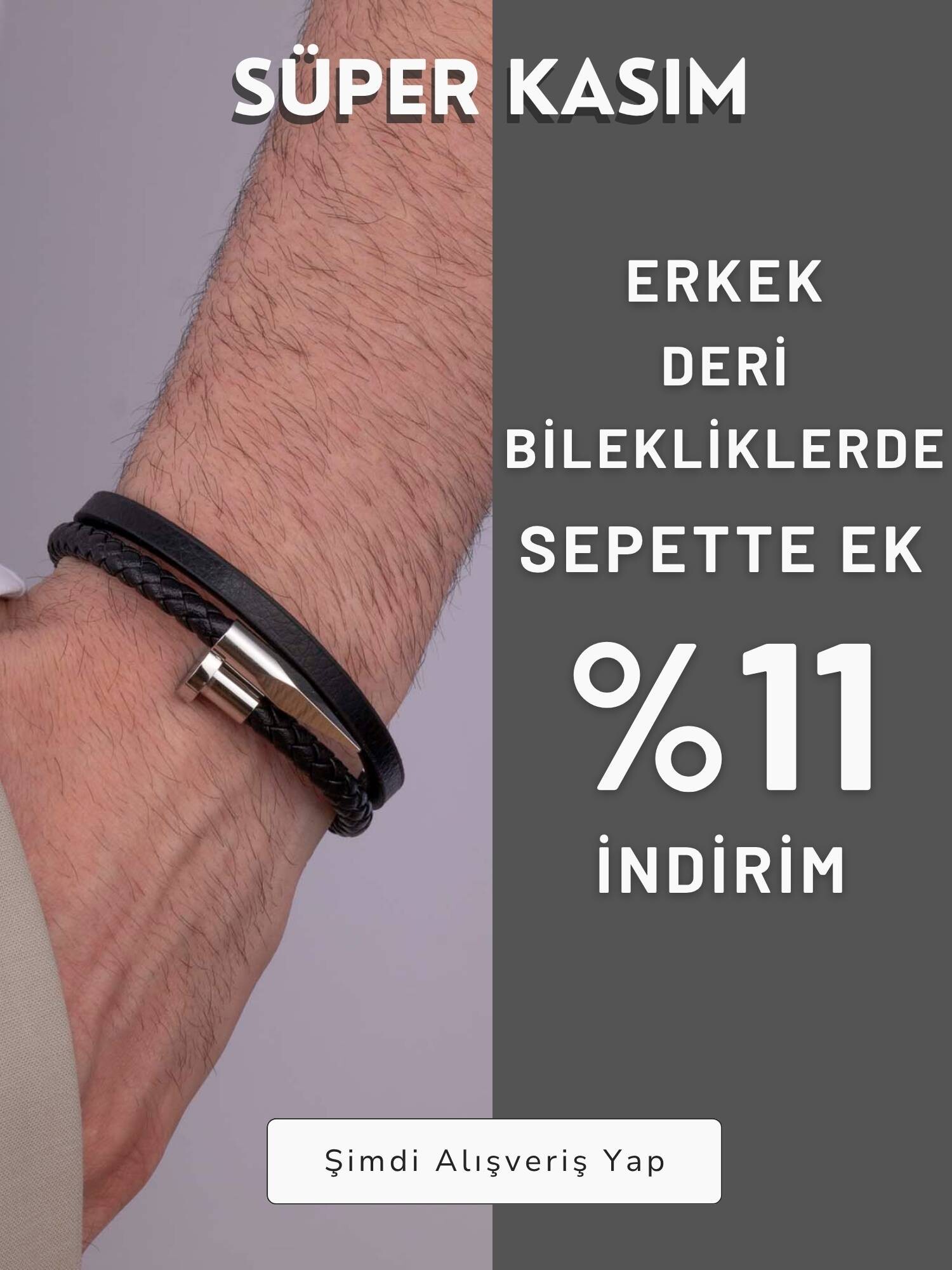 Erkek Deri Bilekliklerde İndirim