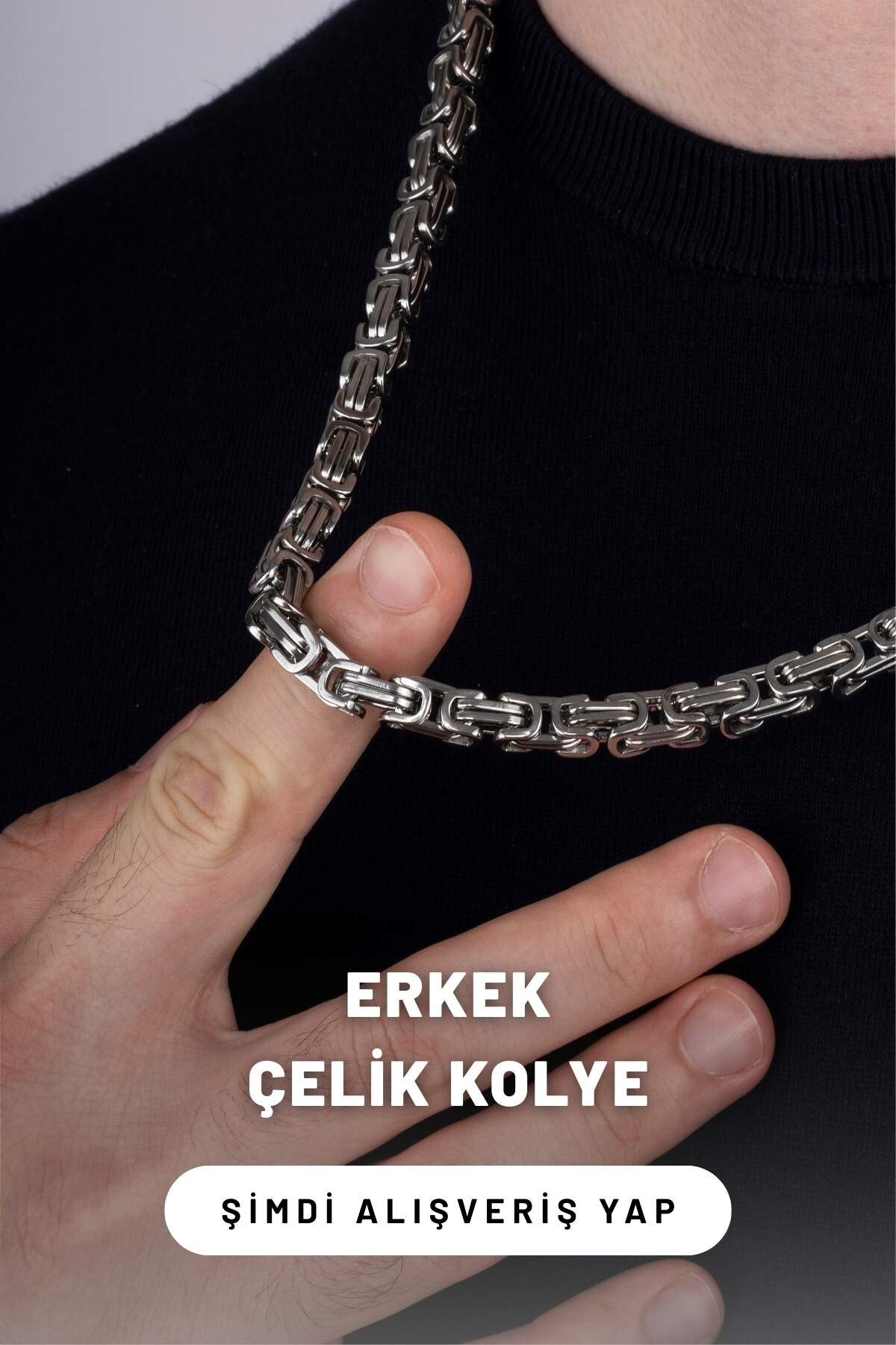 Çelik Erkek Kolye