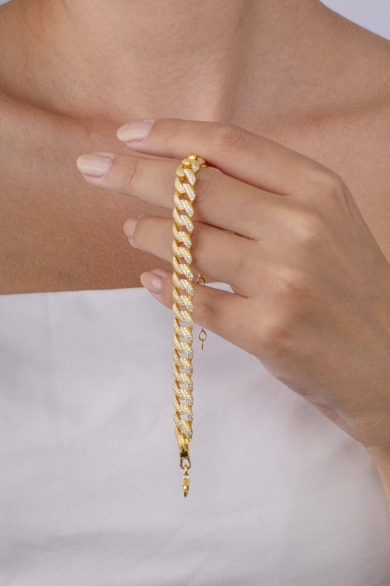 Altın Kaplama 925 Ayar Gümüş Gurmet Bileklik - 3