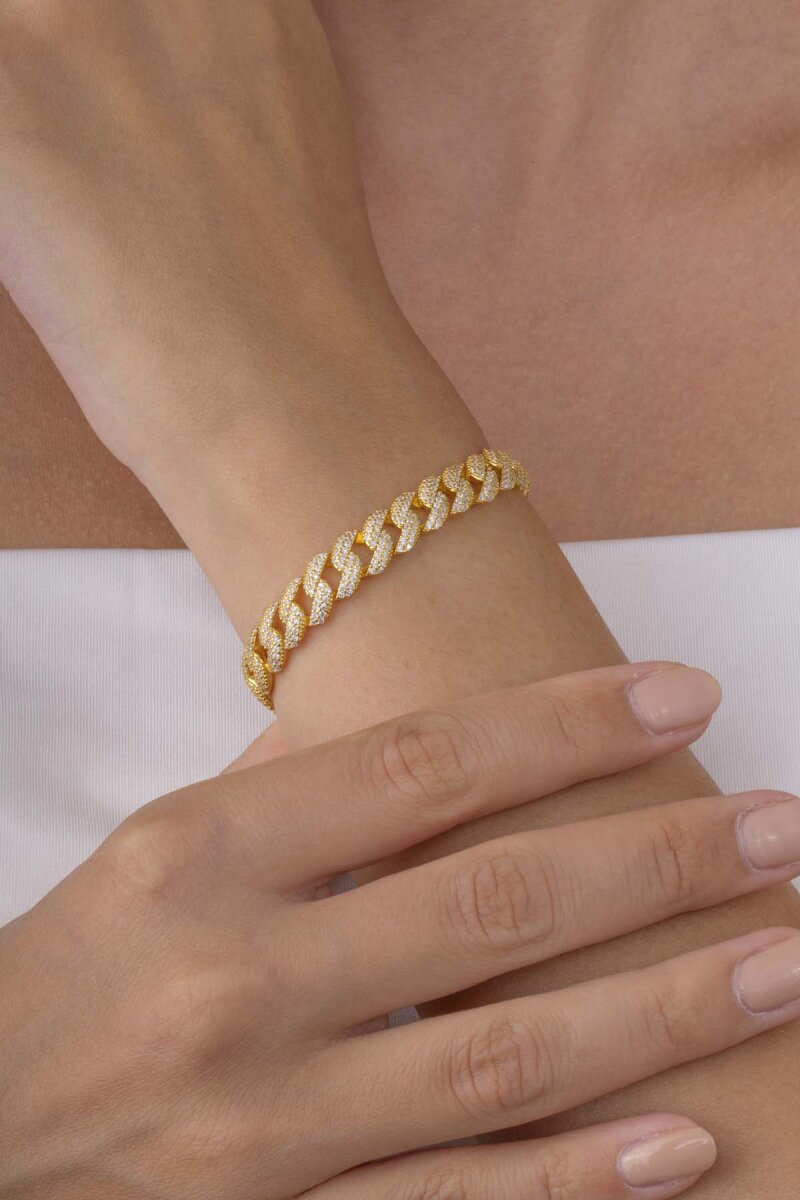 Altın Kaplama 925 Ayar Gümüş Gurmet Bileklik - 1