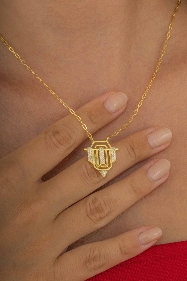 Altın Kaplama 925 Ayar Gümüş Serenay Kolye - 3