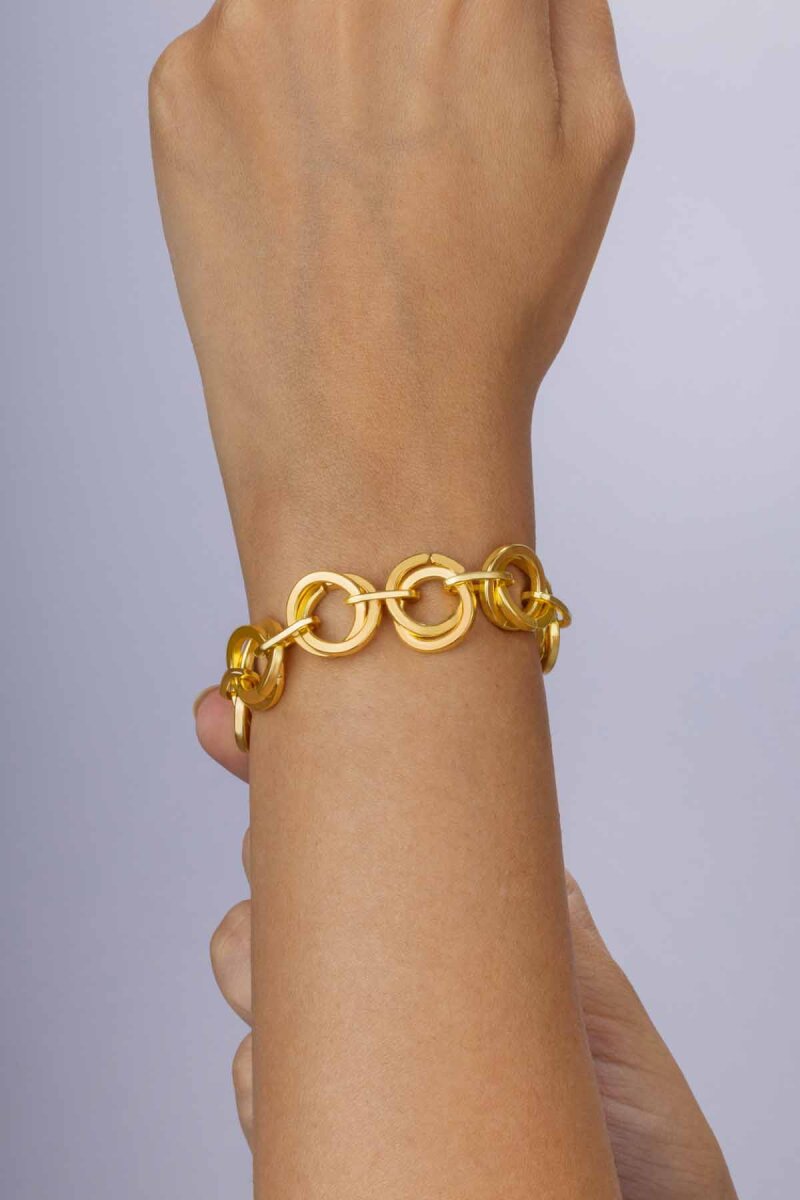 Altın Kaplama Hallow Kadın Çelik Bileklik - 2