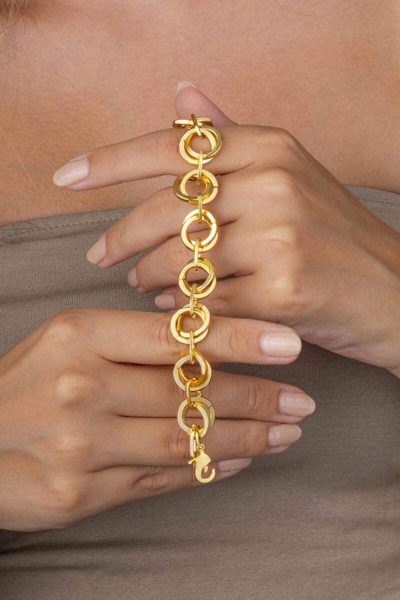 Altın Kaplama Hallow Kadın Çelik Bileklik - 1