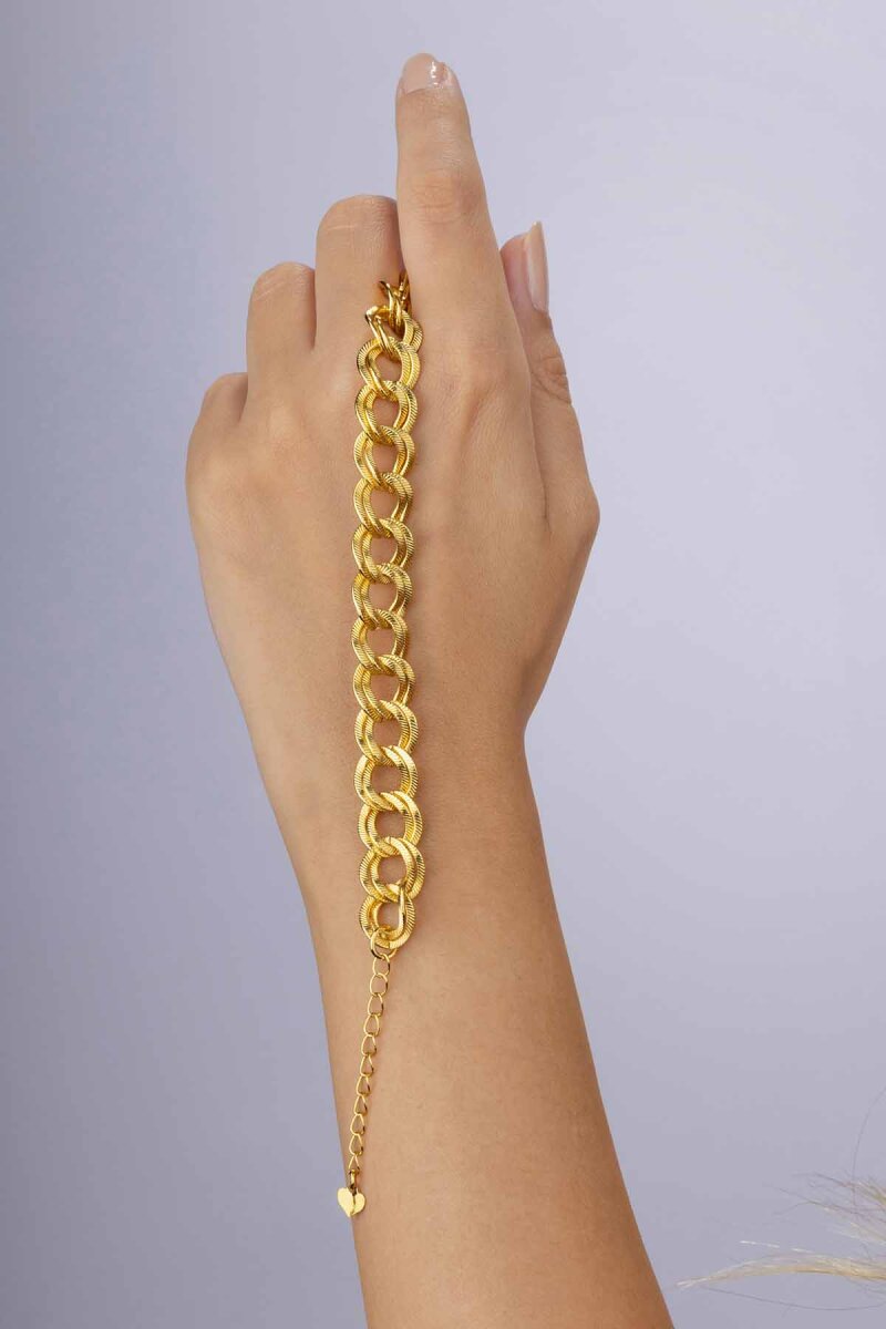 Altın Kaplama Saman Yolu Kadın Çelik Bileklik - 3