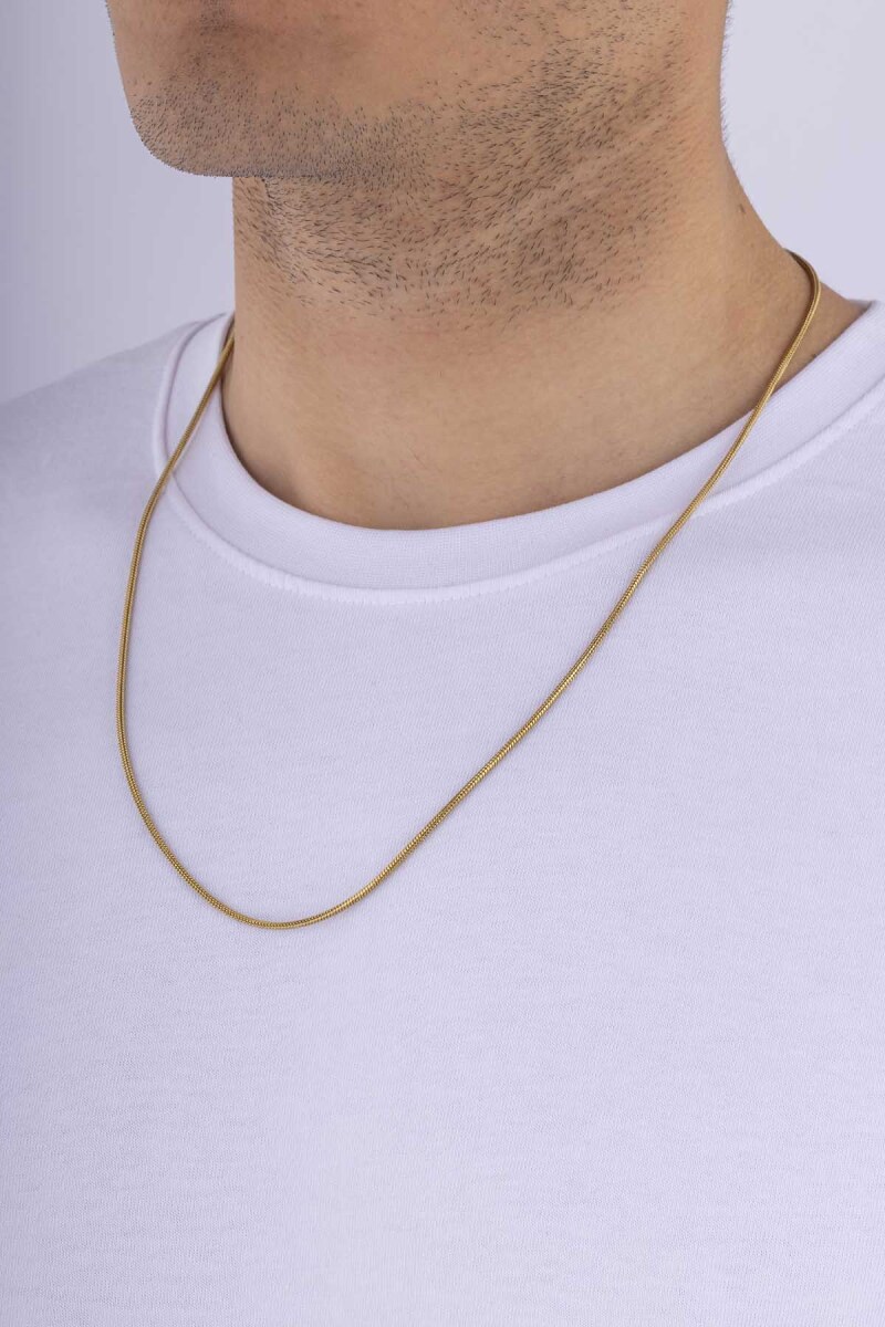 Altın Kaplama Silindir Model İtalyan Erkek Çelik Zincir - 1