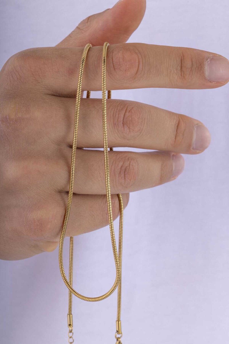 Altın Kaplama Silindir Model İtalyan Erkek Çelik Zincir - 2