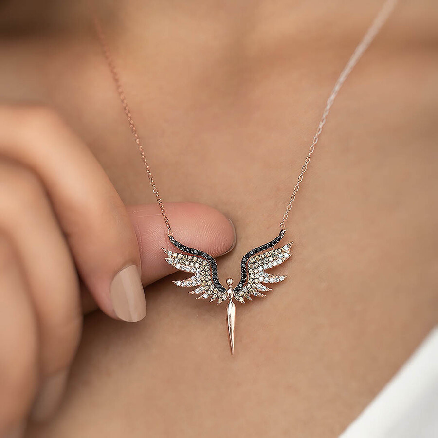 Gümüş Pazarım - Angel Michael's Sword Silver Necklace with Zircon Stone (1)