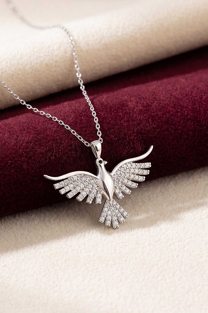 Anka Kuşu Kadın Gümüş Kolye Silver - 2