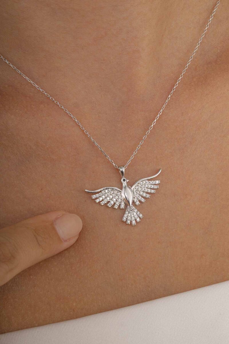 Anka Kuşu Kadın Gümüş Kolye Silver - 3