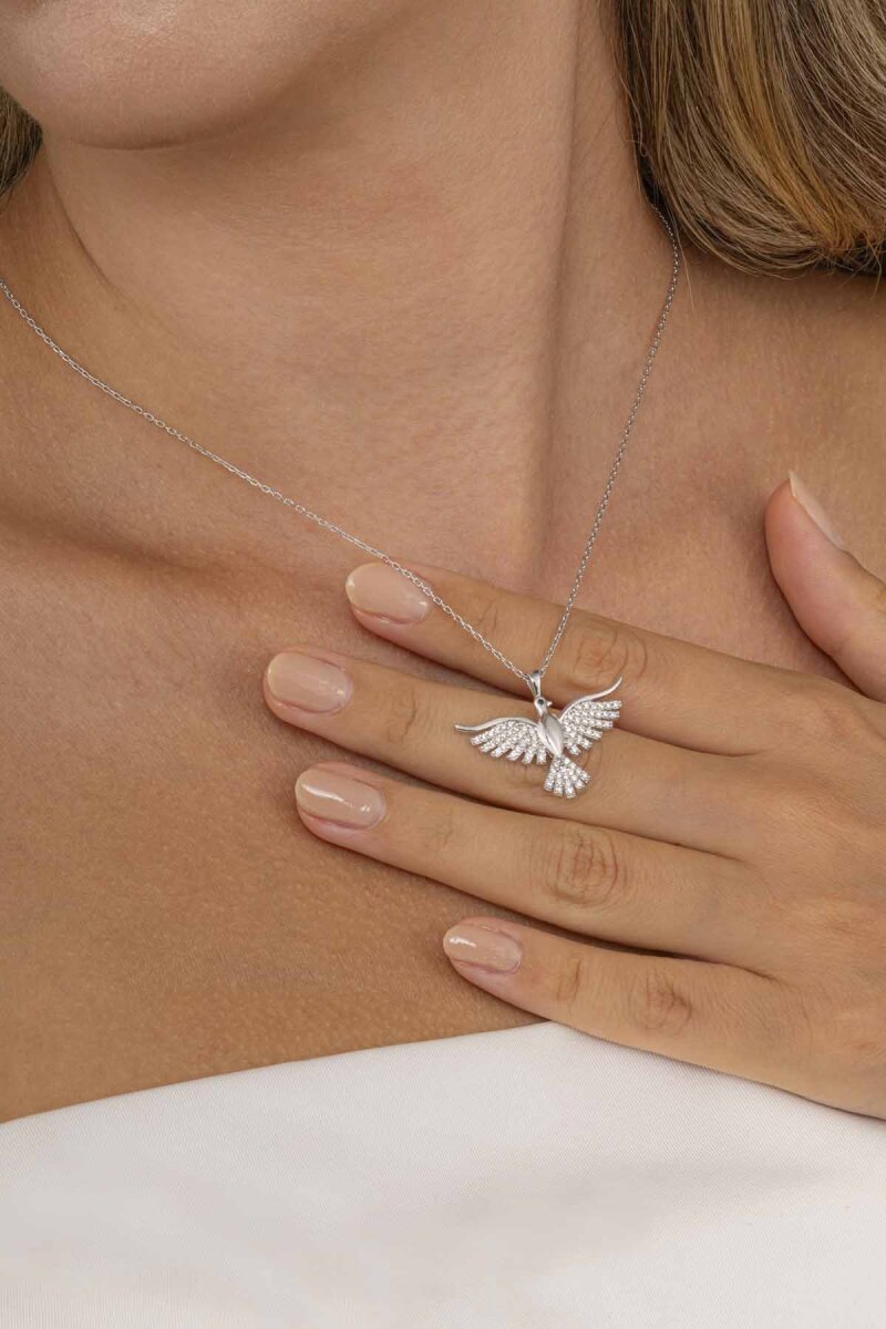 Anka Kuşu Kadın Gümüş Kolye Silver - 1