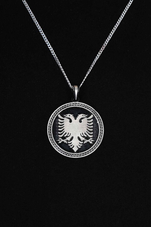 Arnavutluk Simgesi 925 Ayar Gümüş Kolye - Gümüş Pazarım (1)