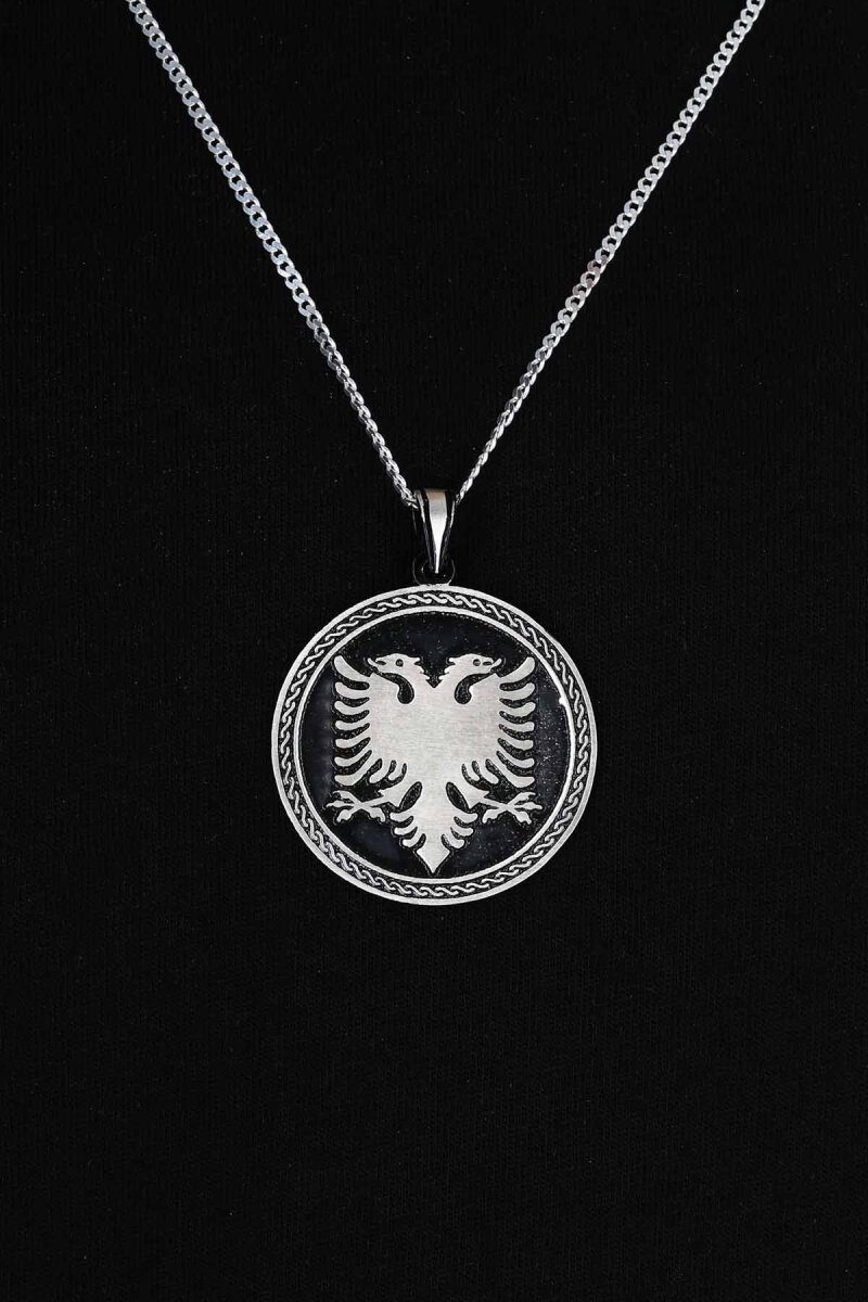 Arnavutluk Simgesi 925 Ayar Gümüş Kolye - 2