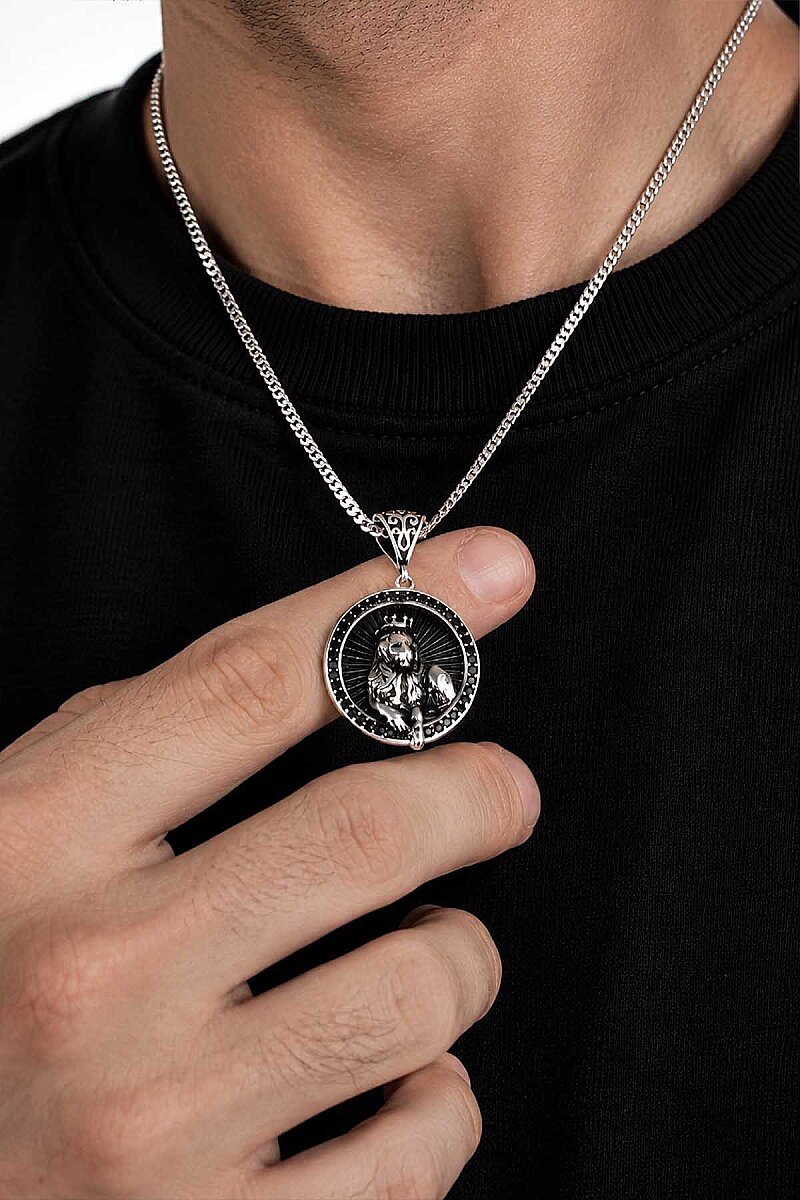 Aslan Kral Erkek Gümüş Kolye - 3