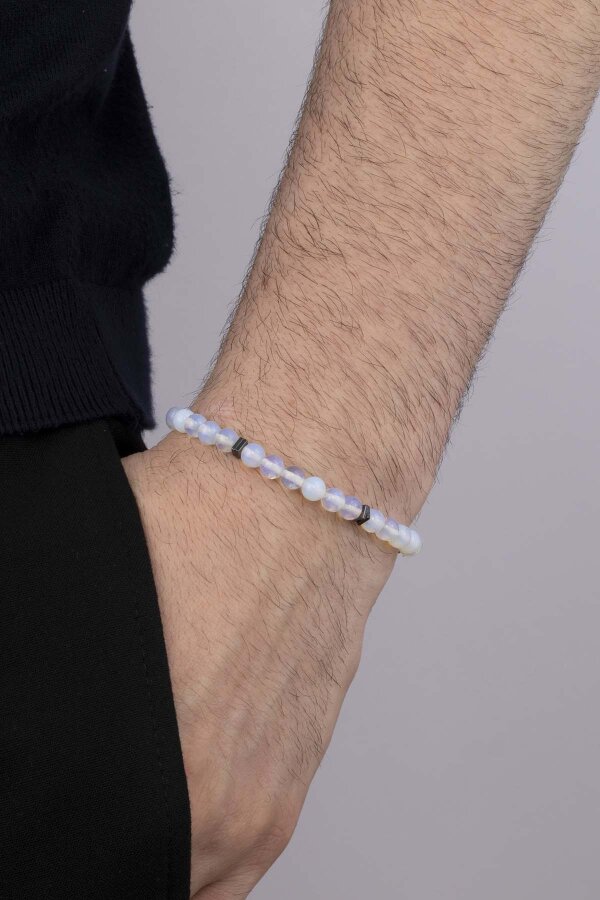 Ay Taşı Doğal Taş Bileklik - Gümüş Pazarım