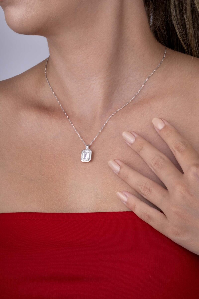 Baget Taşlı Emerald Kesim Beyaz Altın Kaplama Gümüş Kadın Set - 3
