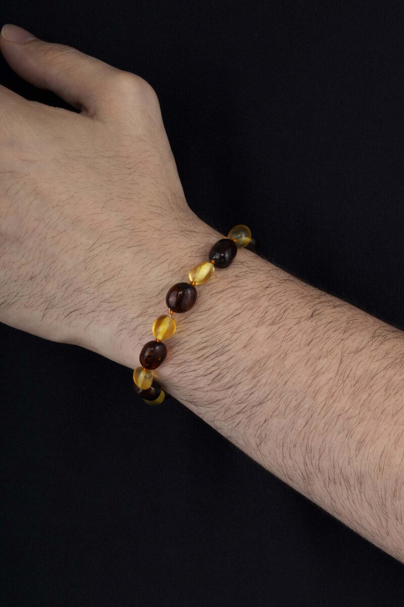 Çift Renk Orjinal Yetişkin Kehribar Bileklik - 3