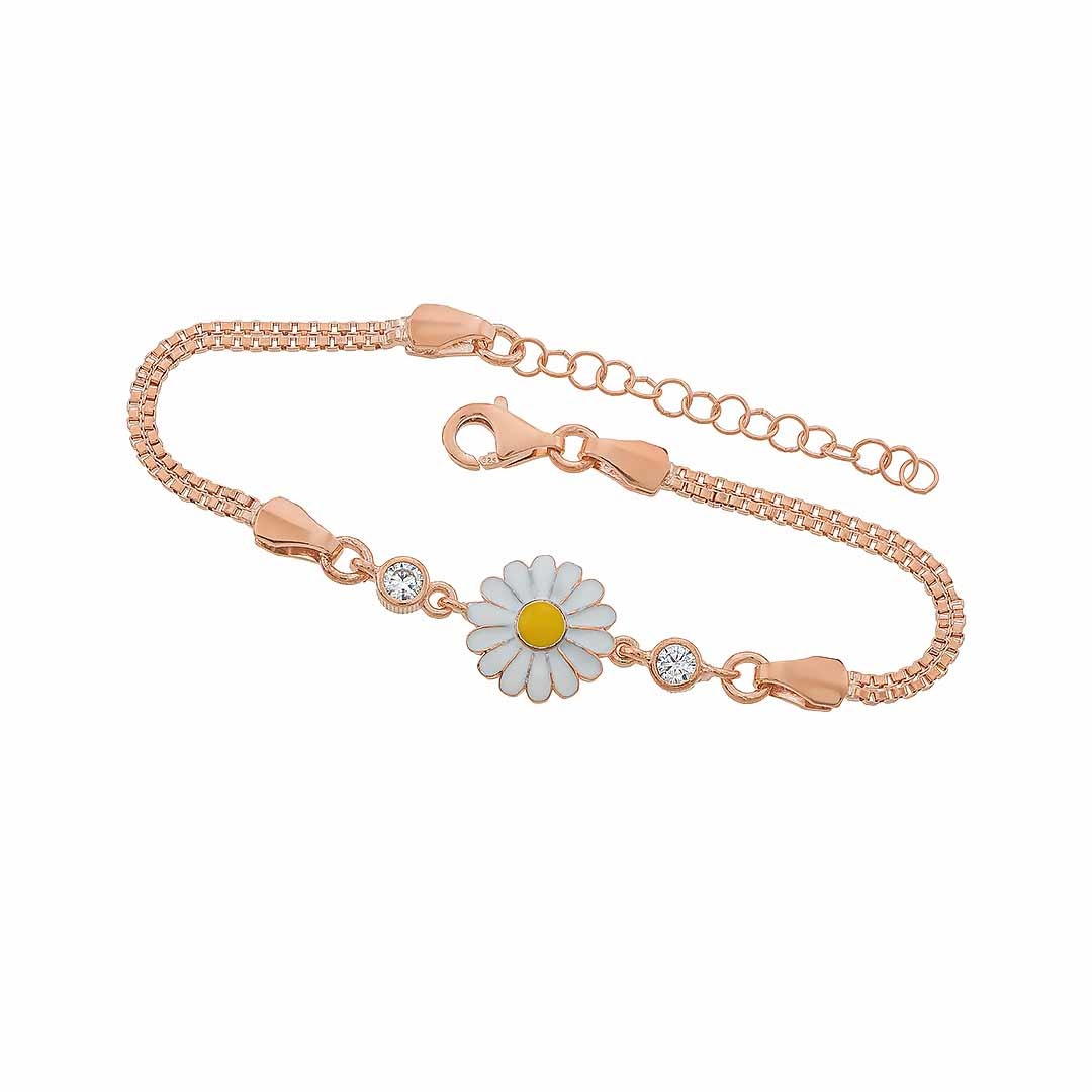 Daisy Motif Silver Bracelet