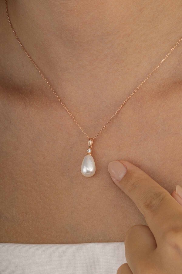 Damla Kesim İnci Tanesi Kadın Gümüş Kolye - Gümüş Pazarım