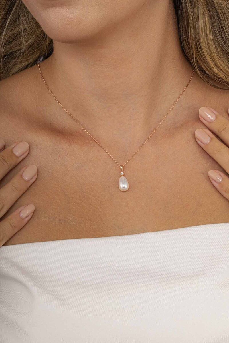 Damla Kesim İnci Tanesi Kadın Gümüş Kolye - 1