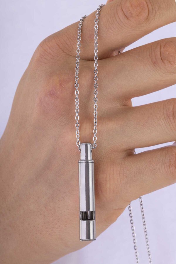 Düdük Çelik Kolye - Gümüş Pazarım