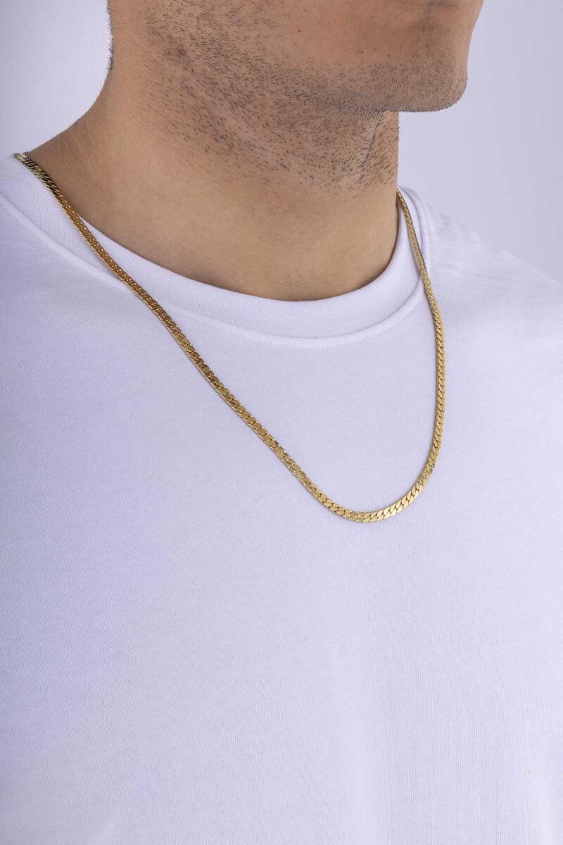 Gurmet Model Aralıksız Altın Kaplama Erkek Çelik Zincir - 3