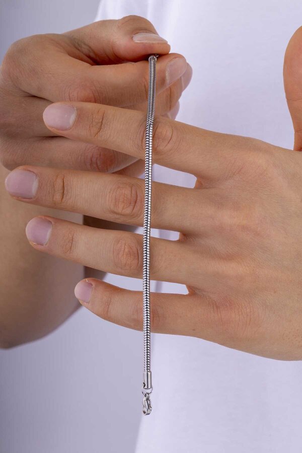 İtalyan Kesim Silindir Model Erkek Çelik Bileklik - 3