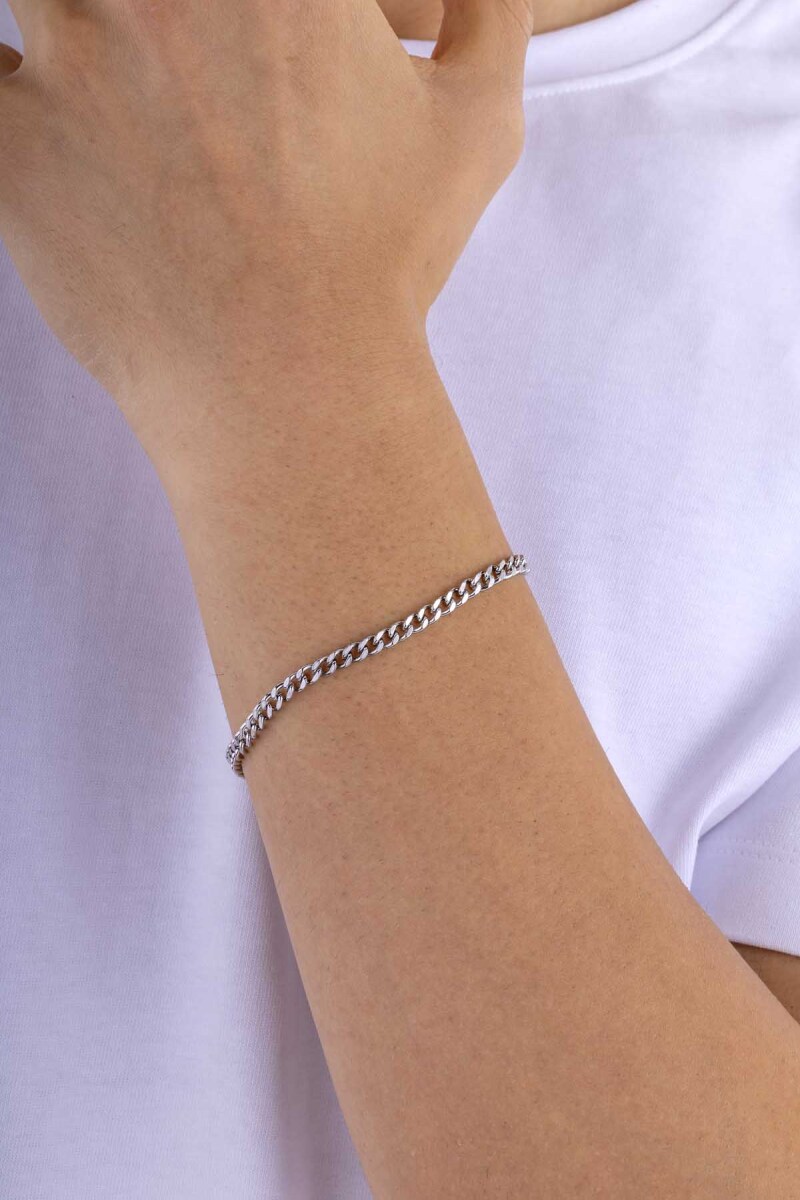 Kalın Geçişli Gurmet Zincir Çelik Erkek Bileklik - 2