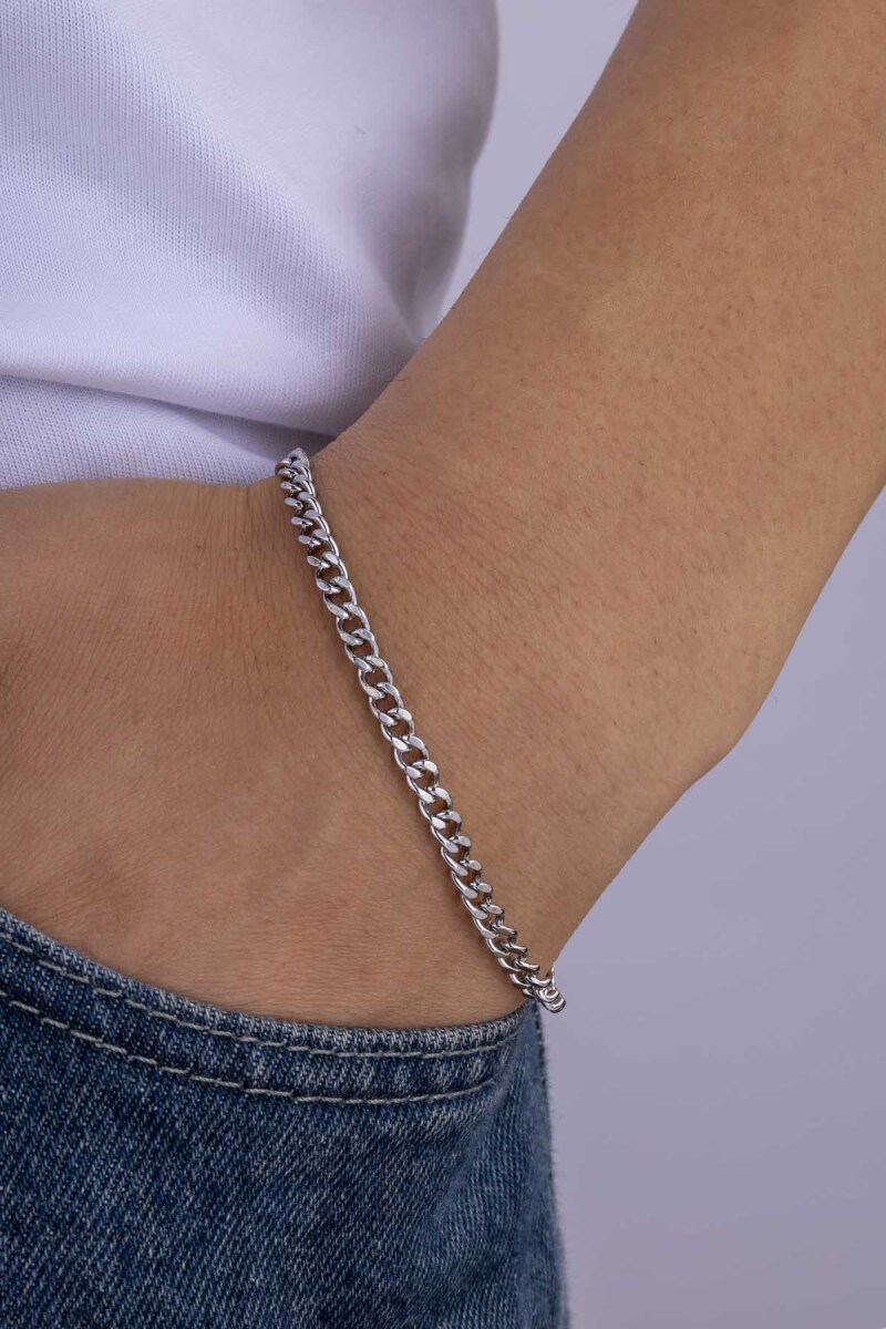 Kalın Geçişli Gurmet Zincir Çelik Erkek Bileklik - 1