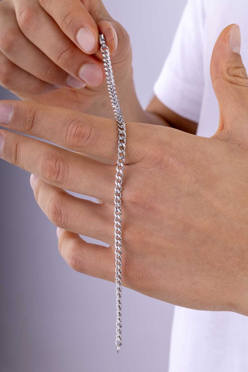 Kalın Geçişli Gurmet Zincir Çelik Erkek Bileklik - 3