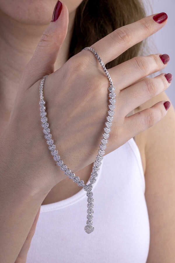 Kalp Süzmesi 925 Ayar Gümüş Rodyum Kaplama Su Yolu Kolye - Gümüş Pazarım