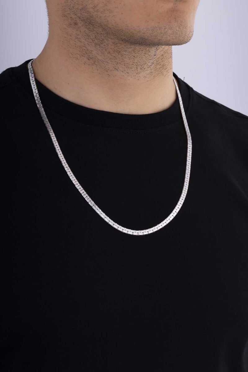 Kare Model Yassı Erkek Çelik Zincir - 1