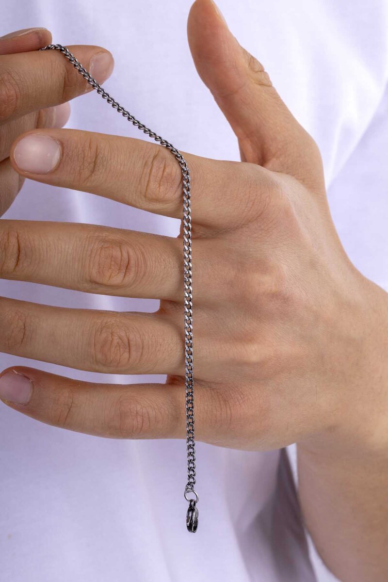 Klasik Gurmet Model Oksitli Çelik Erkek Zincir Bileklik - 1