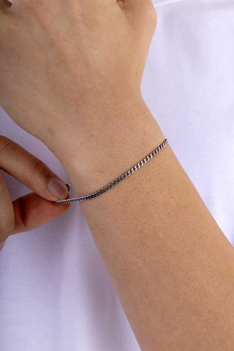 Klasik Gurmet Model Oksitli Çelik Erkek Zincir Bileklik - 3