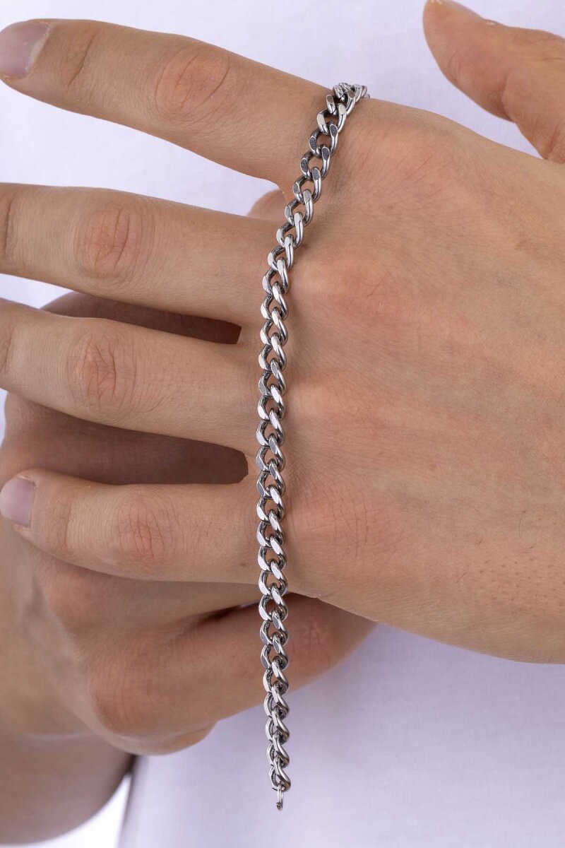 Klasik Model Çelik Gurmet Erkek Zincir Bileklik - 1
