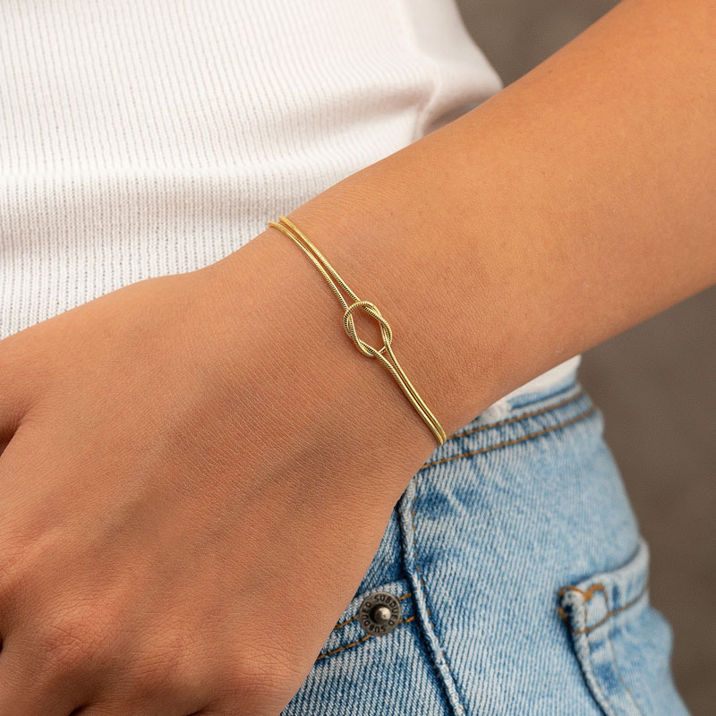 Gümüş Pazarım - Knot Bracelet Gold Plated (1)