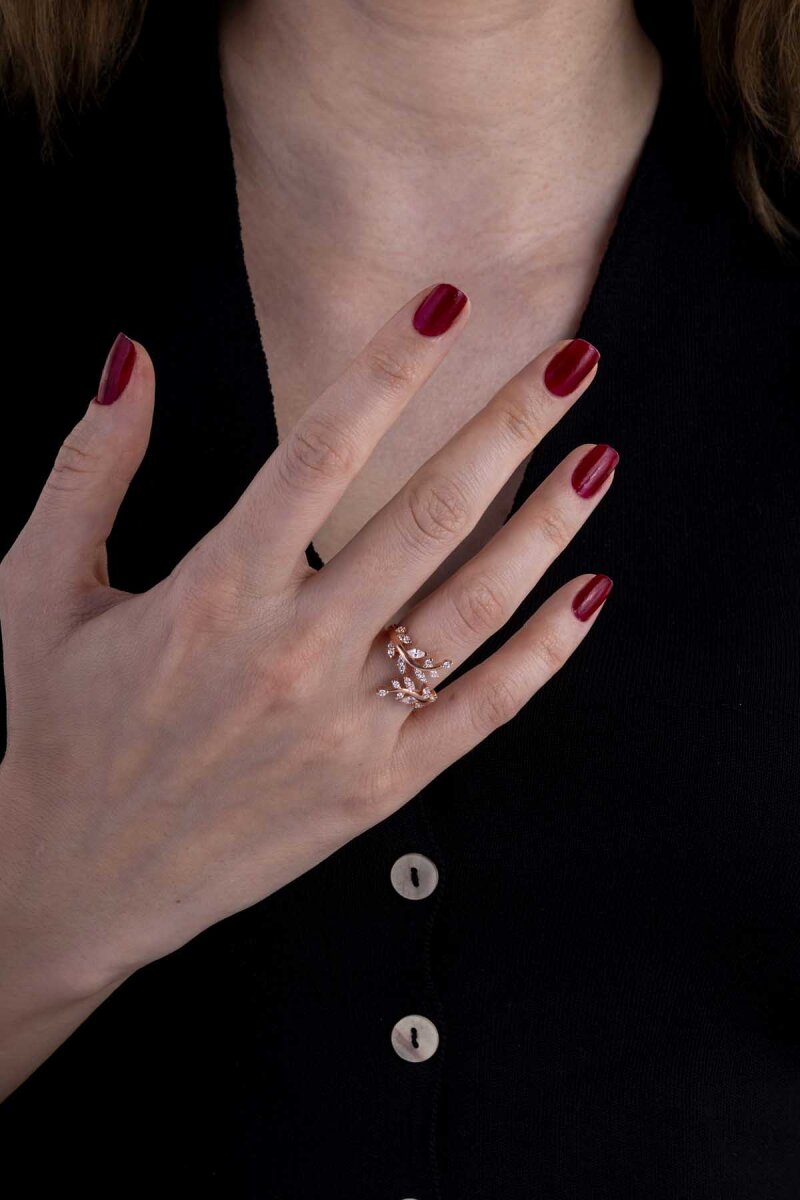 Kraliçe Tacı Ayarlanabilir Kadın Gümüş Yüzük - 2