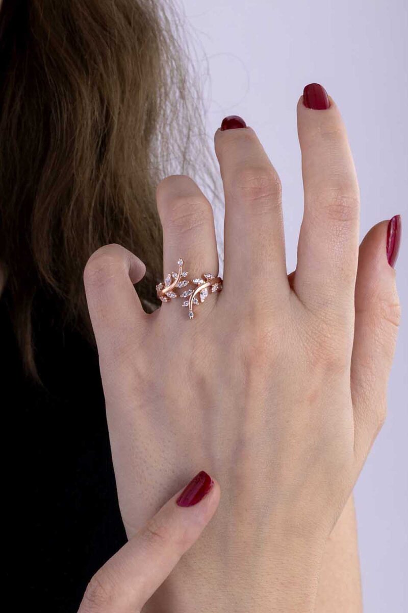 Kraliçe Tacı Ayarlanabilir Kadın Gümüş Yüzük - 1