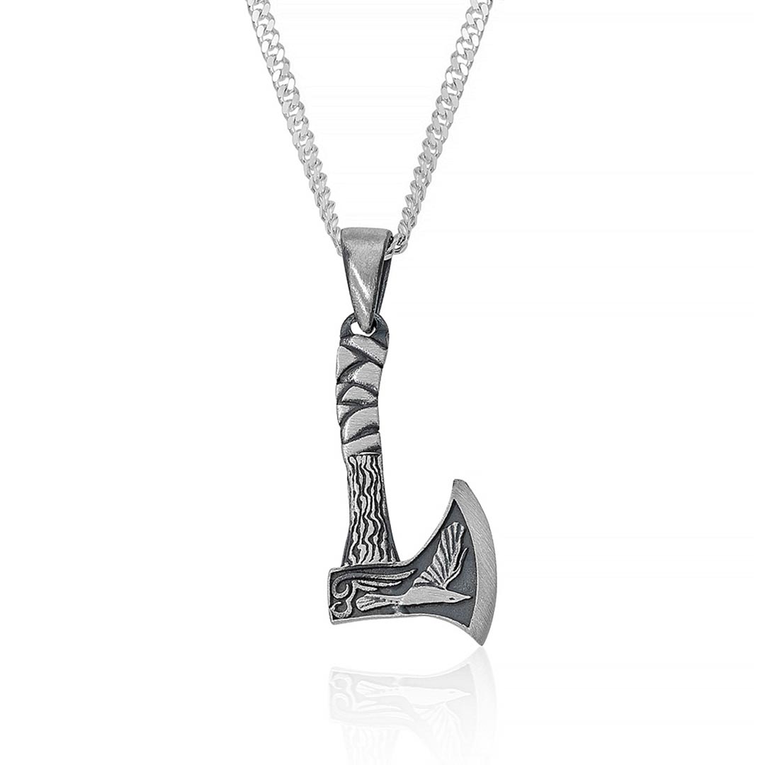 Men's Sterling Silver Necklace with Axe motif
