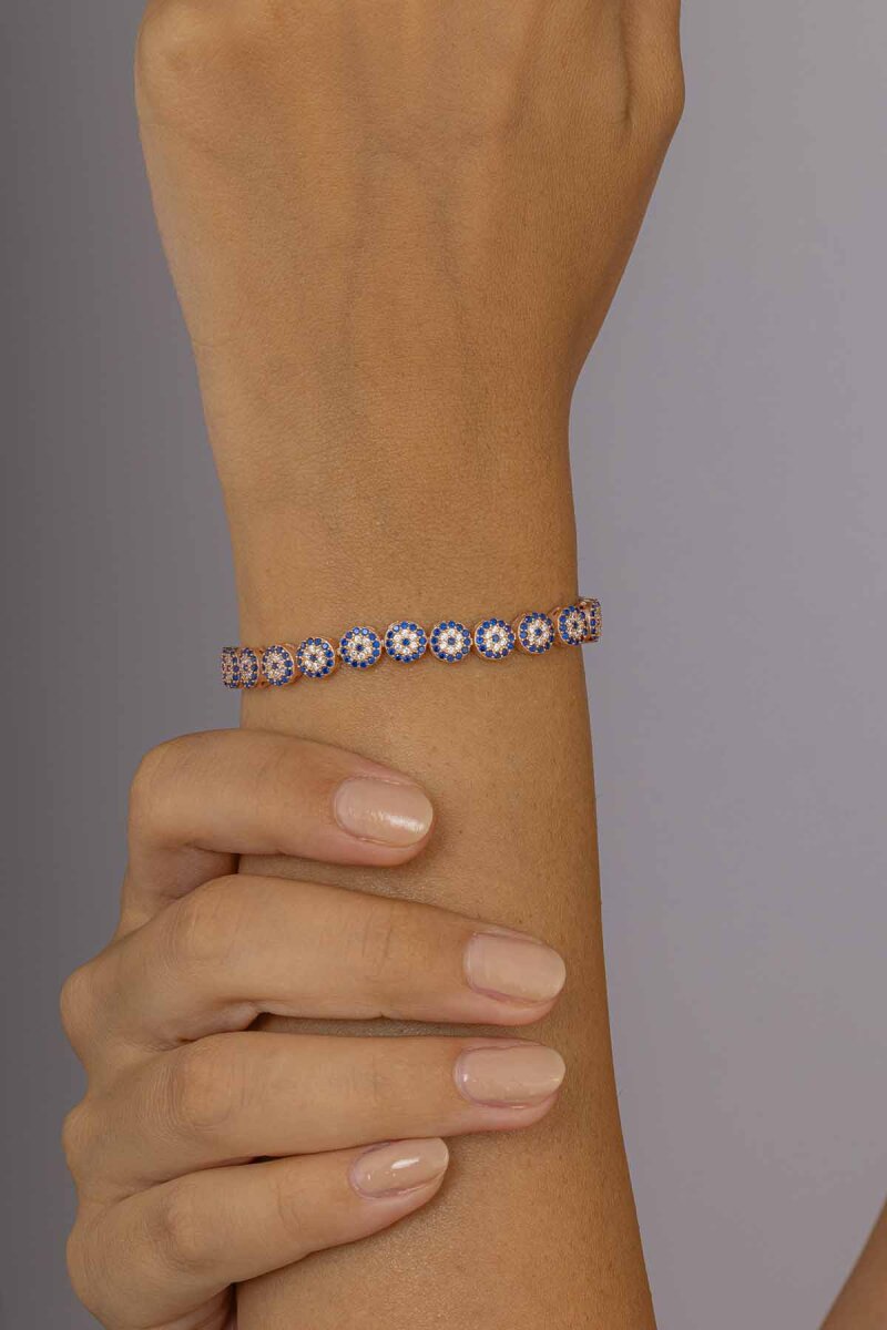 Nazar Boncuklu Su Yolu Gümüş Bileklik - 2