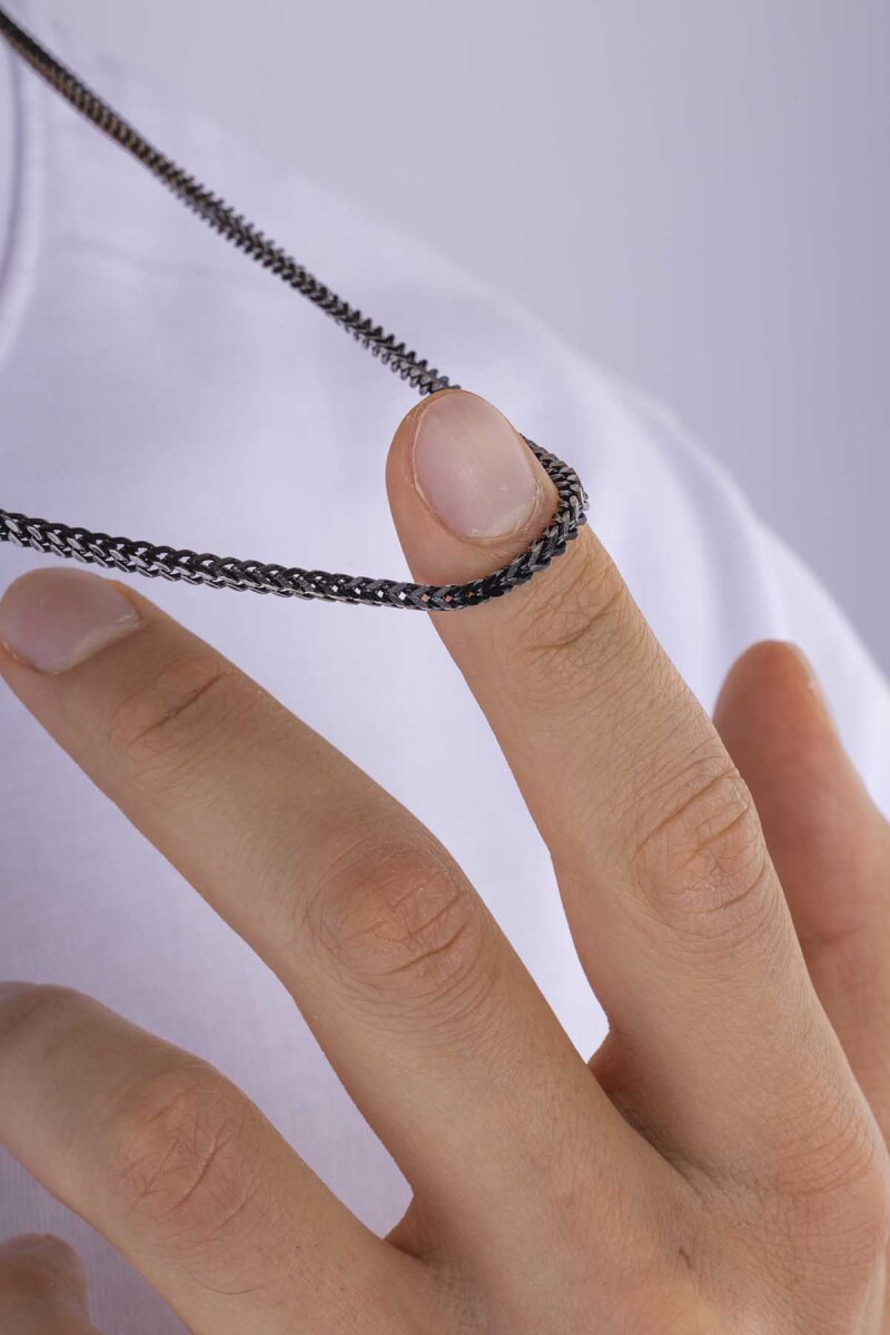 Oksitli Köşeli Kare Kesim Erkek Çelik Zincir - 2