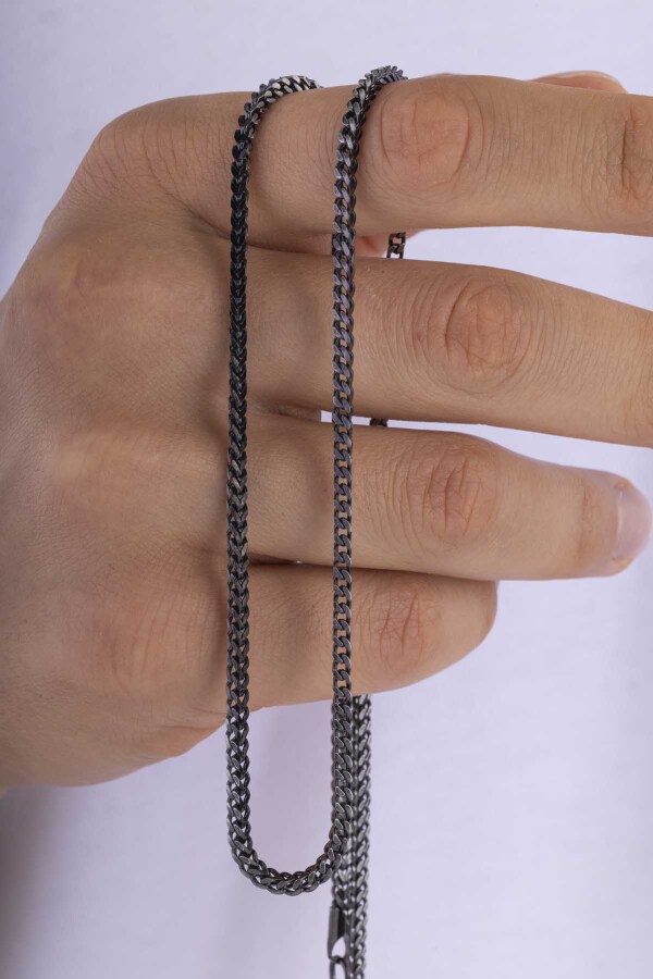 Oksitli Köşeli Kare Kesim Erkek Çelik Zincir 