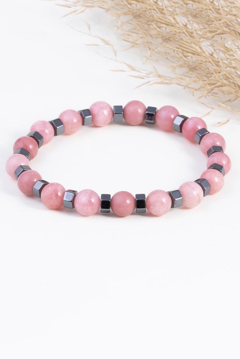 Pembe Ceyt Taşı Doğal Taş Bileklik - 1