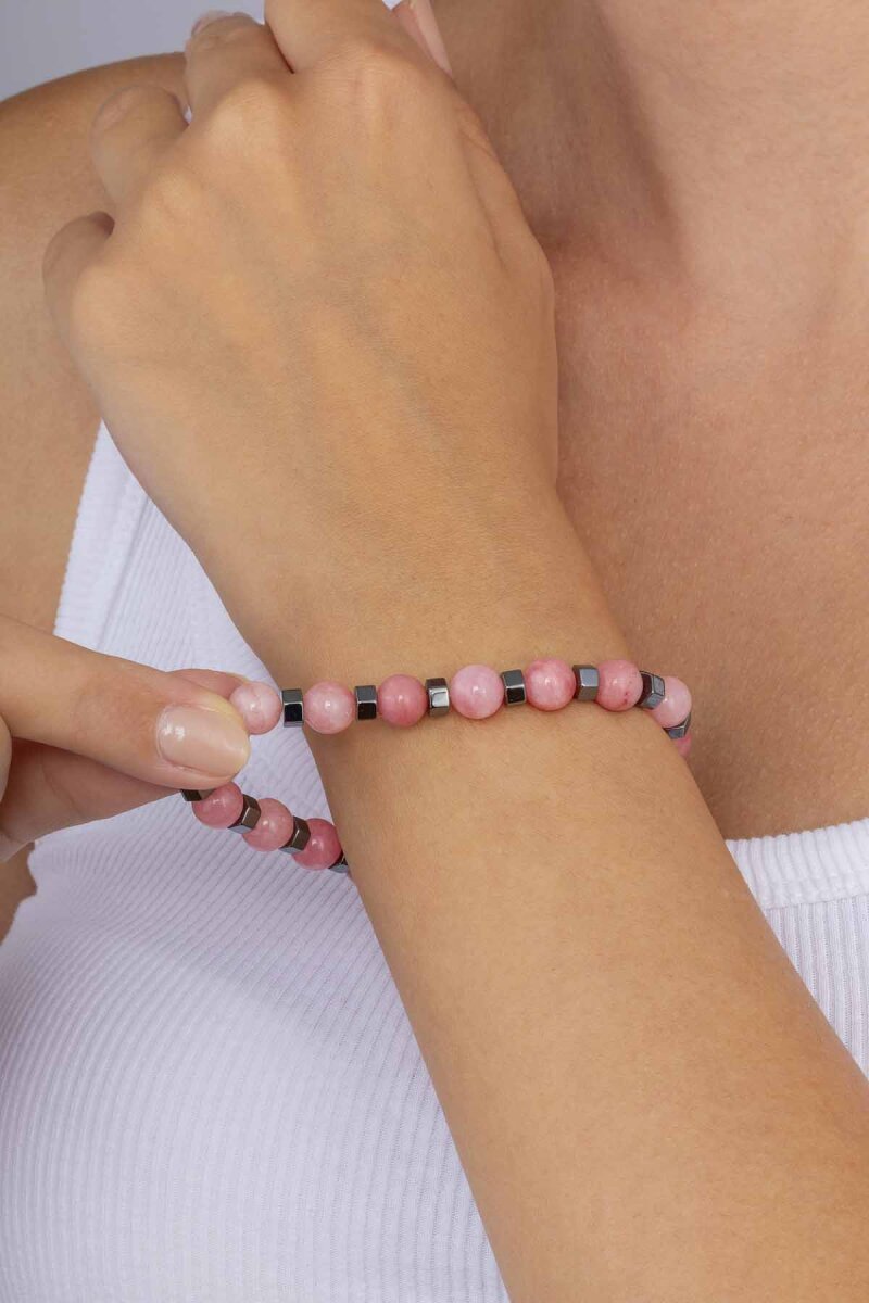 Pembe Ceyt Taşı Doğal Taş Bileklik - 3