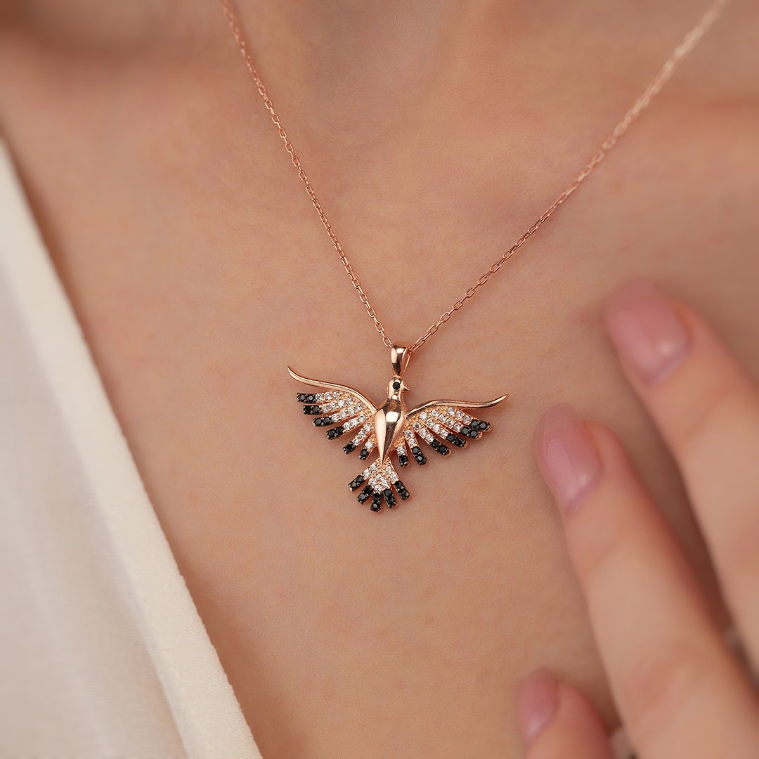 Phoenix motif Silver Necklace