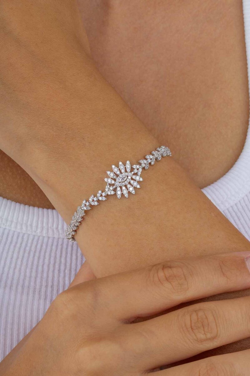 Pırlanta Montür Göz Model Gümüş Bileklik - 1