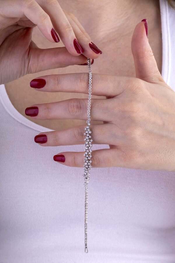 Pırlanta Montür Prenses Su Yolu Gümüş Düğün Set - Gümüş Pazarım