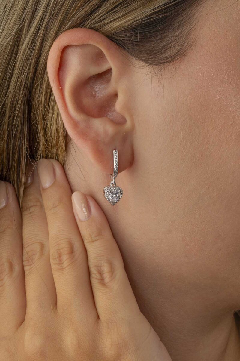 Rodyum Kaplama Kalp Gümüş Set - 2