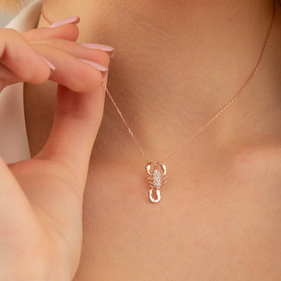Scorpio Woman Silver Necklace - Thumbnail